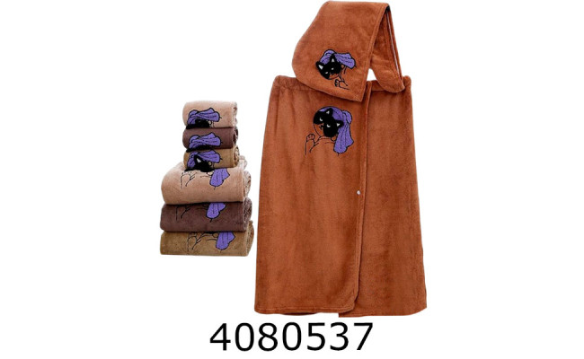 Набір банний подарунковий рушник 140*80см чалма 60*25см  світло корич.. Li-507-38-60-1