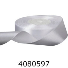 Стрічка атласна пакувальна 25 мм*23м біла (ціна за уп 5шт) 58-1220