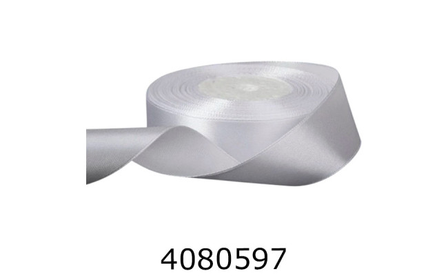 Стрічка атласна пакувальна 25 мм*23м біла (ціна за уп 5шт) 58-1220