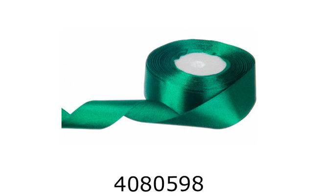 Стрічка атласна пакувальна 25 мм*23м смарагд (ціна за уп 5шт) 58-1602