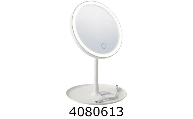 Дзеркало на підставці LED 28см кругле біле 1-208627