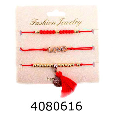 Браслет червона нитка з прикрасою набір 3 шт 1-93810-1