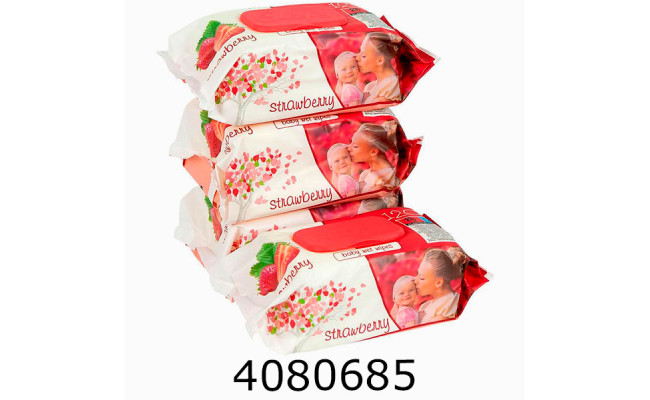 Серветка волога 120шт. Sleepy Полуниця з клапаном (12) 060666