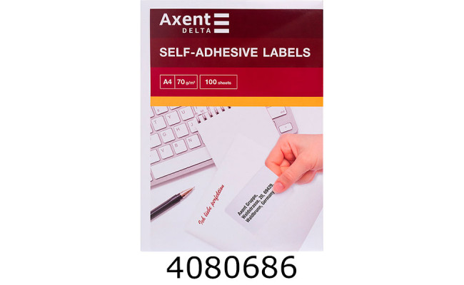 Етикетка самокл. Axent 4шт. 105*1485мм (10) D4461-A