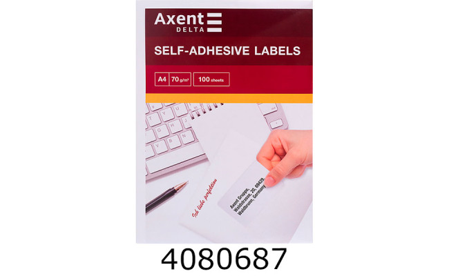 Етикетка самокл. Axent 8шт. 105*7425мм (10) D4462-A