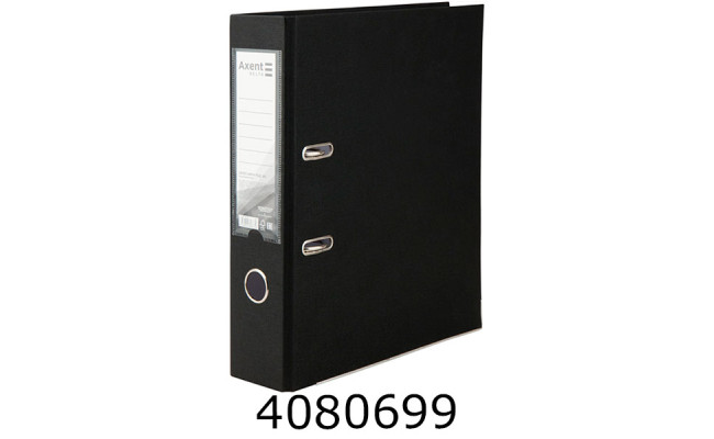 Папка реєстр. А4 75 см одностор. чорна Axent  (20) D1714-01C