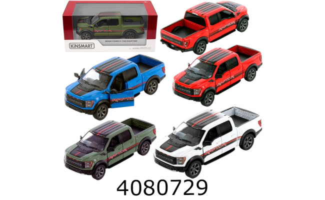 Машинка метал. Kinsmart Ford F-150 Raptor 2022 (24/96) 5436FW