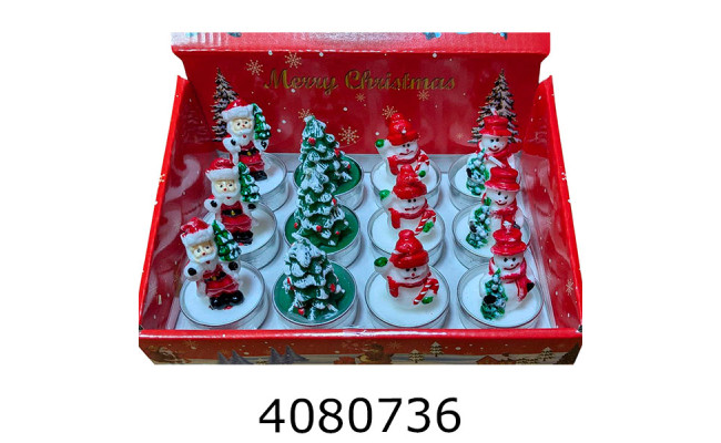 Свічка новорічна 6 см мікс 4 (12) 3-33