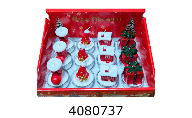 Свічка новорічна 6 см мікс 4 (12) 3-34