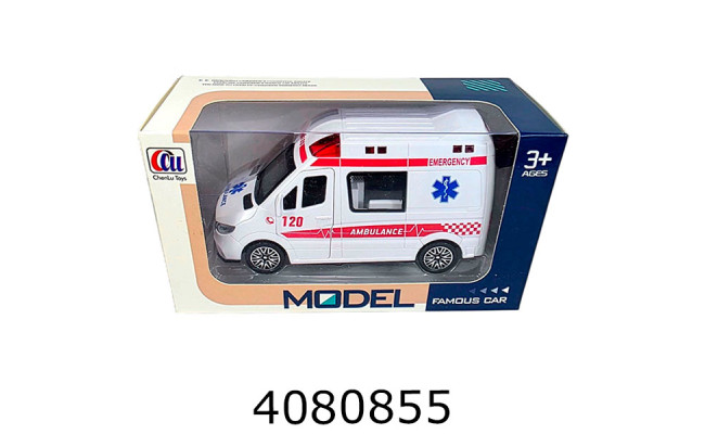 Машинка на батар. в коробці Швидка допомога світло звук 14*9*7см (48/96) 8801