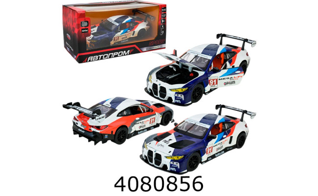 Машинка метал. BMW M4 GT3 муз. світ. відкр. двері багажн. Автопром (6/12) 68282A(B)