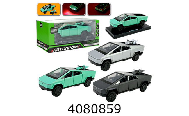 Машинка метал. Tesla Cybertruck Beach Автопром (12/24) AP74223