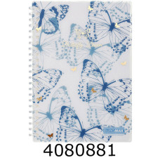 Блокнот на спір. збоку A5 80 арк. пласт. обкл. кл. синій ARABESKI BM.2587-02