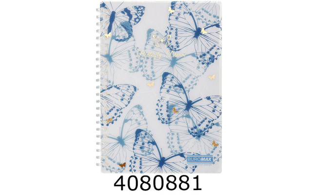 Блокнот на спір. збоку A5 80 арк. пласт. обкл. кл. синій ARABESKI BM.2587-02