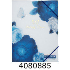 Папка на гумках пластик А5 BUROMAX ARABESKI мат. напівпроз. морська хвиля (12) BM.3907-17