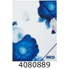 Папка на гумках пластик А4 BUROMAX ARABESKI мат. непроз. темно-синій (12) BM.3908-03