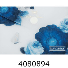 Папка конверт на кнопці A7 Buromax ARABESKI мат. напівпроз. пластик темно-синій (12) BM.3923-03 Папка конверт на кнопці A7 Buromax ARABESKI мат. напівпроз. пластик темно-синій (12) BM.3923-03