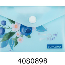 Папка конверт на кнопці A7 Buromax ARABESKI мат. напівпроз. пластик чароіт (12) BM.3923-52 Папка конверт на кнопці A7 Buromax ARABESKI мат. напівпроз. пластик чароіт (12) BM.3923-52