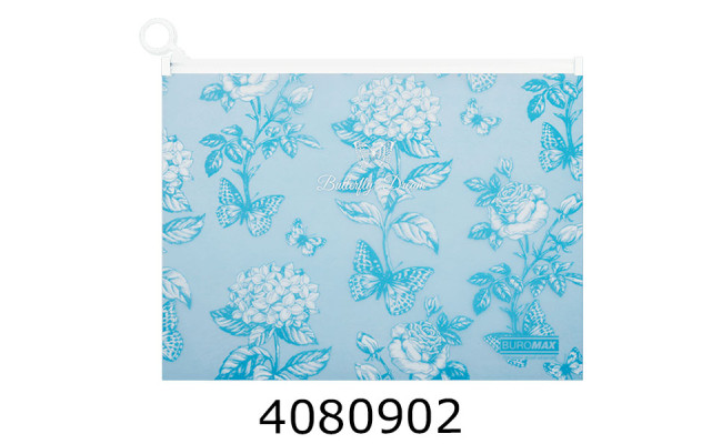 Папка конверт на zip-блискавці А4 Buromax ARABESKI синьо-сірий (24) BM.3948-95