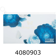 Папка конверт на zip-блискавці DL Buromax ARABESKI мат. напівпроз. пластик темно-синій (12) BM.3949-03