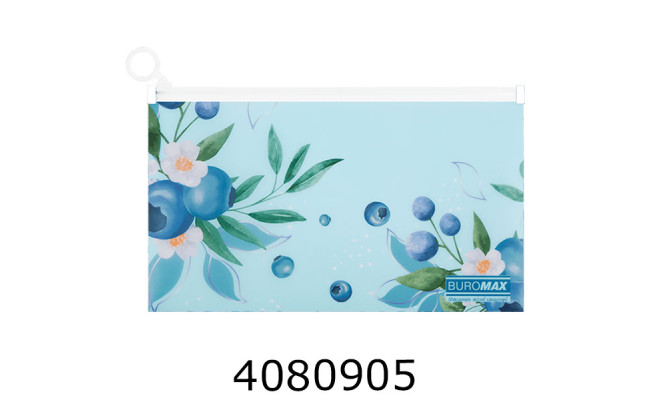 Папка конверт на zip-блискавці DL Buromax ARABESKI мат. напівпроз. пластик морська хвиля (12) BM.3949-17