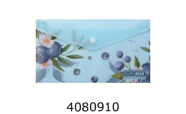 Папка конверт на кнопці DL Buromax ARABESKI мат. напівпроз. пластик морська хвиля (12) BM.3952-17