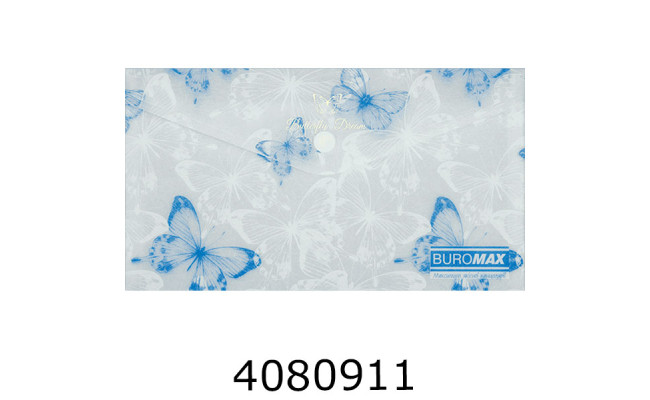 Папка конверт на кнопці DL Buromax ARABESKI мат. напівпроз. пластик білий перламутр (12) BM.3952-31