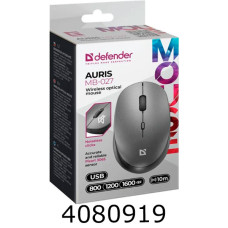 Мишка комп. Defender Auris MB-027 USB сіра *безшумна* 4кнопки