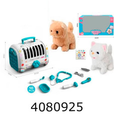 Кошеня м'яка іграшка з переноскою + набір грумера батар.звук.ходить 36*18*19 (12/24) 939-79H