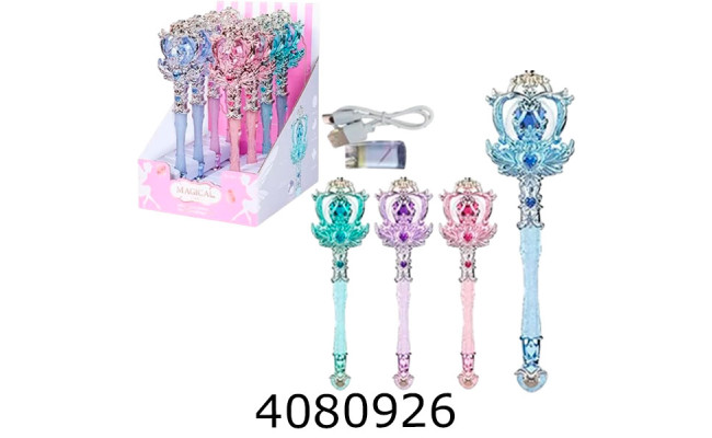 Чарівна паличка на батар. муз. світ. USB 4кольори 38*26*31 (8/48) 9932A