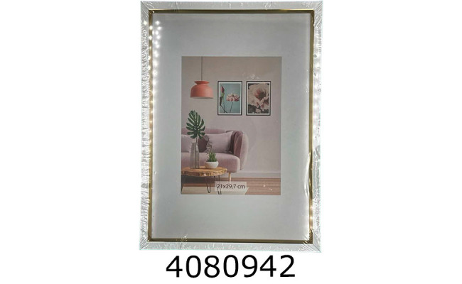 Фоторамка пластик 21*30/16 SA (біла з золотим обідком)(22) SA1511-65