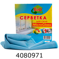 Серветка з мікрофібри для скла та дзеркал ТМ EKO+1шт/уп. 89555 Серветка з мікрофібри для скла та дзеркал ТМ EKO+1шт/уп. 89555