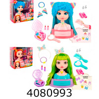 Голова ляльки в коробці з аксесуарами 2 види 28*28*16см (9/18) SR011-12