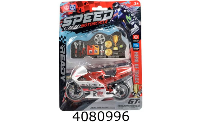 Мотоцикл на листі мікс кольорів 13см (192) 8768-4