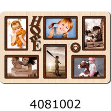 Фоторамка пластик Колаж 6 фото 10*15см (Home)(світле дерево)(18) 51*33 см вертикальна 036B