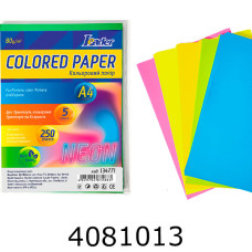 Папір кольор. А4 80г/м2  5*50 арк. неон Mix Leader (20)