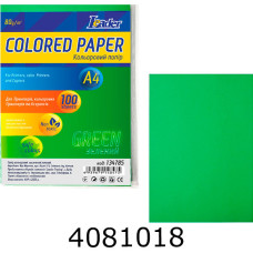 Папір кольор. А4 80г/м2 100 арк. інтенс. зелений Leader (50) 134785