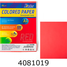 Папір кольор. А4 80г/м2 100 арк. інтенс. червоний Leader (50) 134786