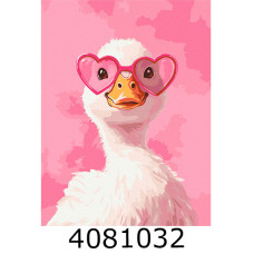 Картина по номерам 30*40см Качечка в рожевих окулярах. Brushme KBS0180