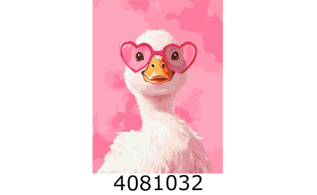 Картина по номерам 30*40см Качечка в рожевих окулярах. Brushme KBS0180