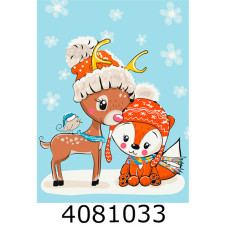 Картина по номерам 30*40см Оленя з лисичкою. Brushme KBS0077