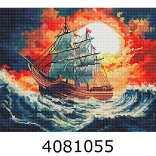 Алмазна мозаїка 40*50 на чорному полотні 