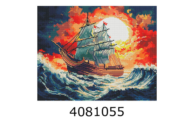 Алмазна мозаїка 40*50 на чорному полотні 