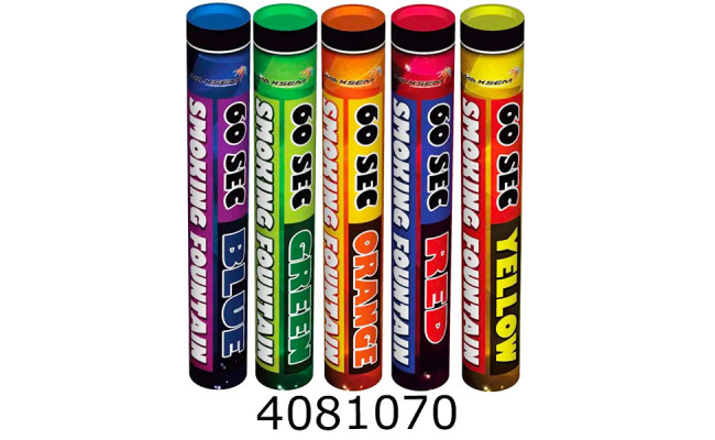 Дим святковий 220мм 60 сек. ціна за 5шт (5/20) MA0512/mix