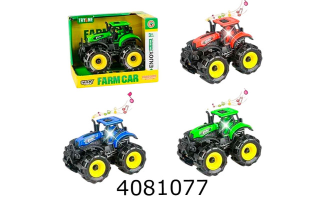 Трактор інерц. в коробці 3 кольори на батар. 17*11*13см (36/72) 9878C