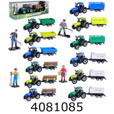 Трактор інерц. в коробці + причіп + фігурки людей 4 види 3 кольори 26*6*8см (72/144) 5279-95ABCD