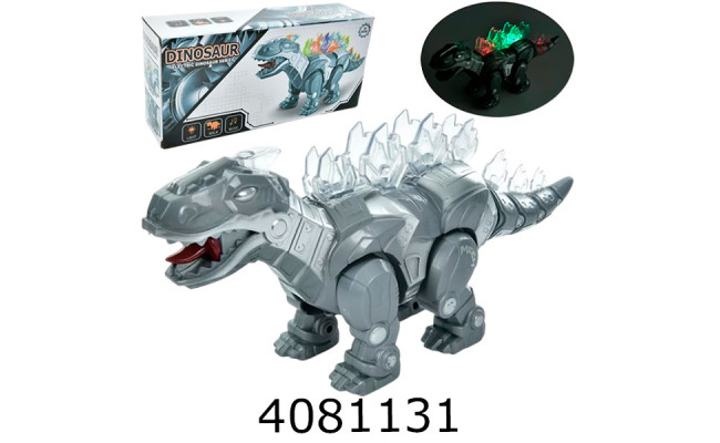 Динозавр на батар. в коробці звук світло  ходить 28см (36) 3878