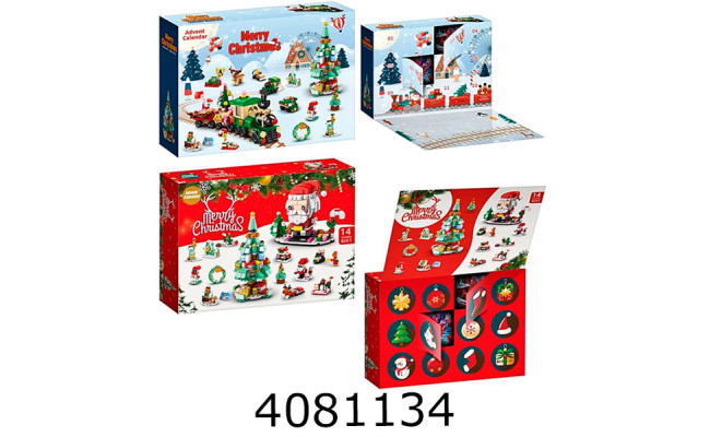 Конструктор адвент-календар Різдво 6в1 2 види в коробці 26*20*5 (32) 8972-4-5