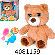 Ведмідь м`яка іграшка музика пісні клипає очима засинаєна батар+ аксусуари 24*39*18см (10) M 5952