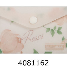 Папка конверт на кнопці A7 Buromax ARABESKI мат. напівпроз. пластик корал. (12) BM.3923-27